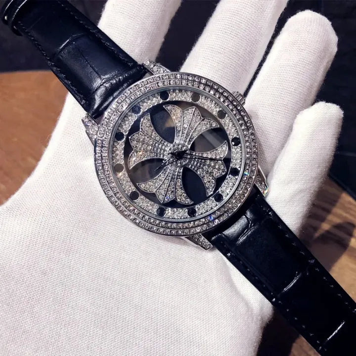 SHIYUNME Diamond Leather Watch (Unisex)